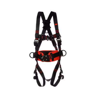 3M&trade; Protecta&reg; E200 Comfort Belt Style Fall Arrest Safety Harness, Horizontal Style Legs, Black
