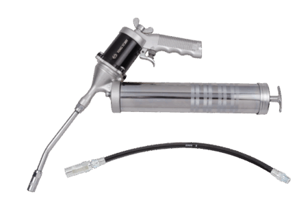 CONTINUOUS FLOW AIR GREASE GUN 400C.C.14OZ(10*1.0 METRIC)+BSPT WITH 12&Prime;TUBE