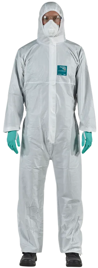 Ansell Disposable Protective Suit AlphaTec 1800 Ts PLUS Stitched & Taped microporous laminate